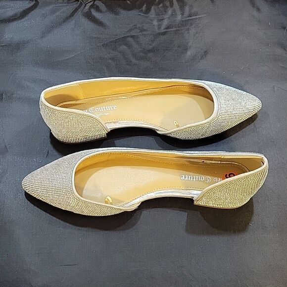 BRAND NEW JUICY COUTURE JEWEL STUDDED D'ORSAY POINTED TOE SLIP-ON FLAT S… - Picture 7 of 16